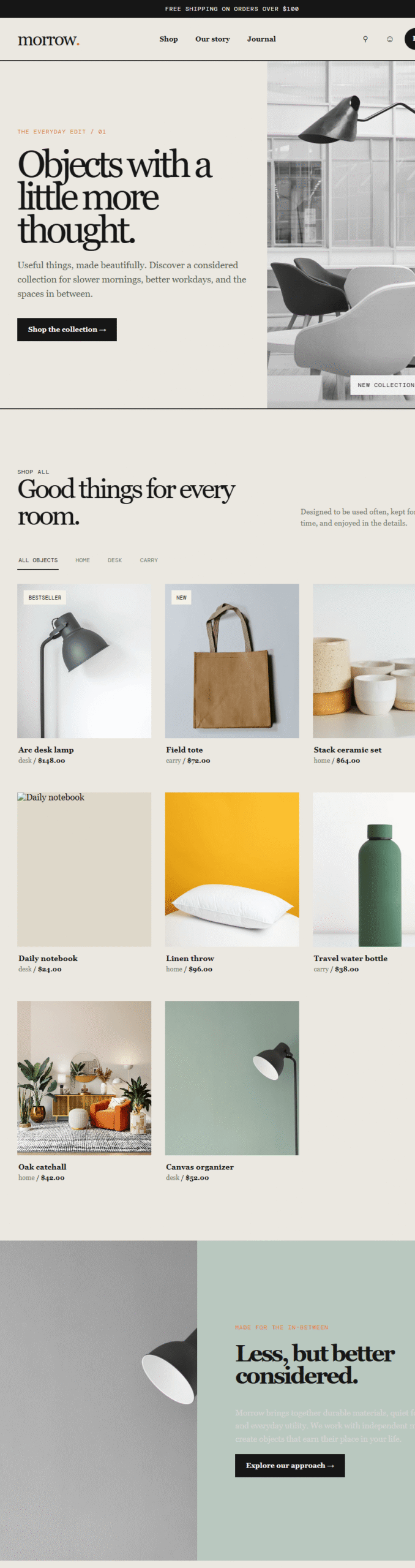 morrow landing page design and build preview