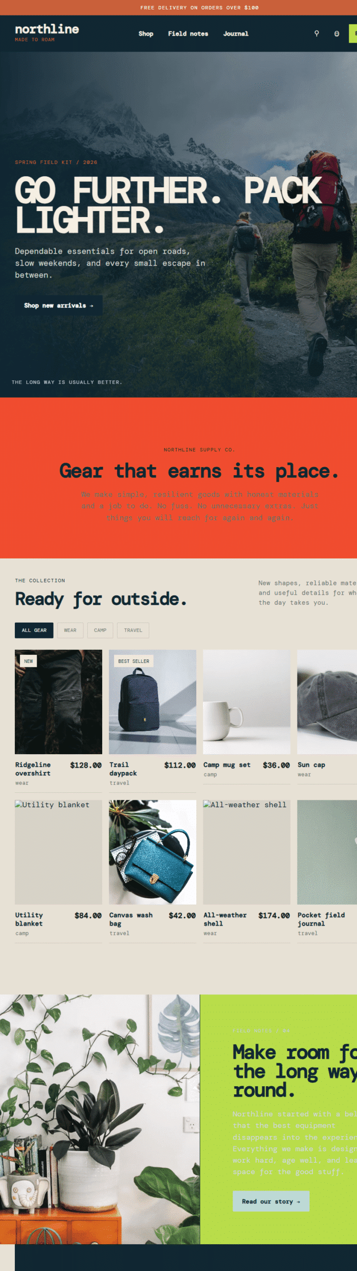 northline landing page design and build preview