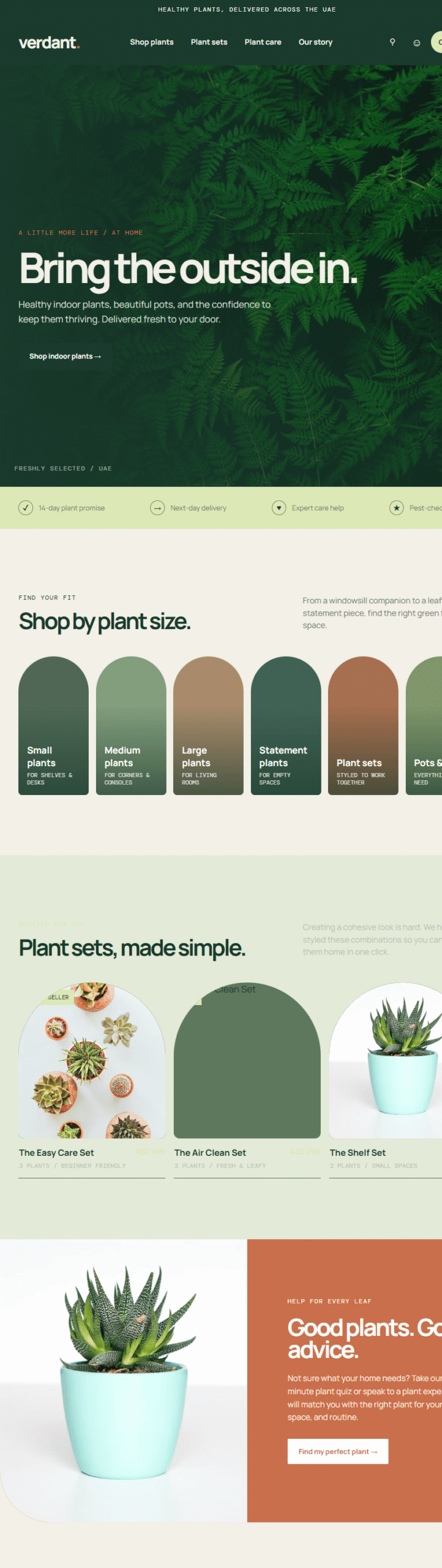 verdant landing page design and build preview